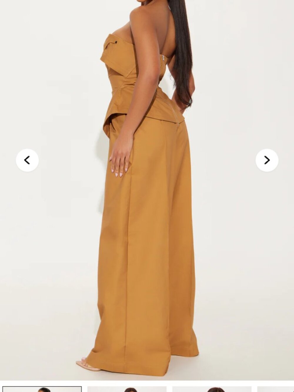 Size medium tan jumpsuit fashion Nova new